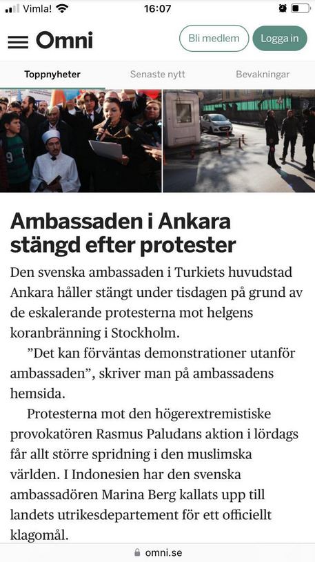 Sveriges Ankara-Ambassad Stänger