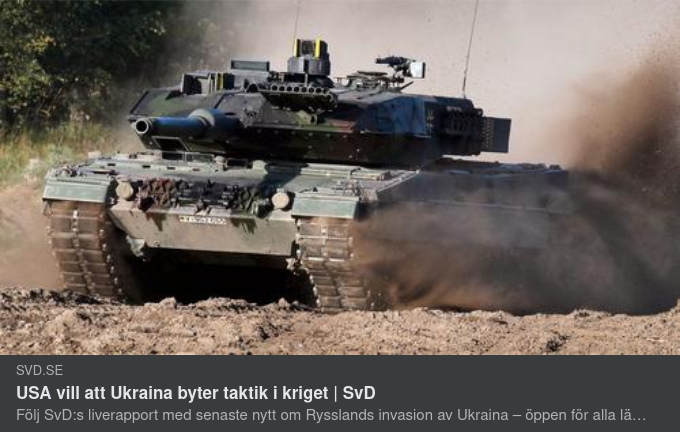 SvD Om Stridsvagnar I Ukraina