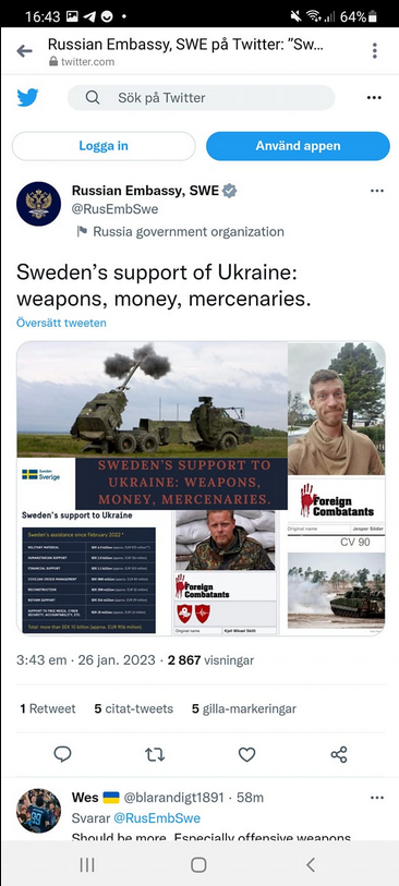 Ryska Ambassaden Redovisar Svenskt Ukrainastöd