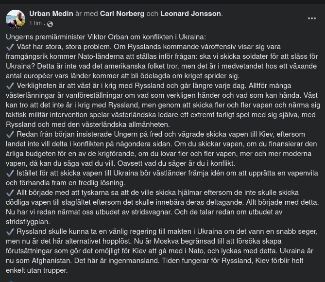 Orban Om Ukrainakrisen