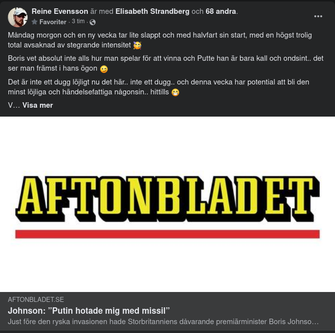 Putin Missilhotade BoJo