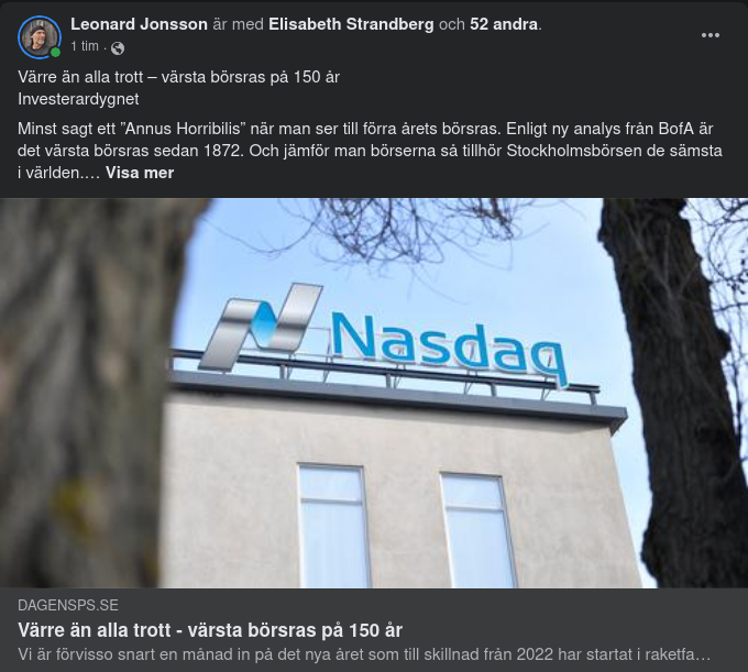 Sämsta Börsåret På 150 År