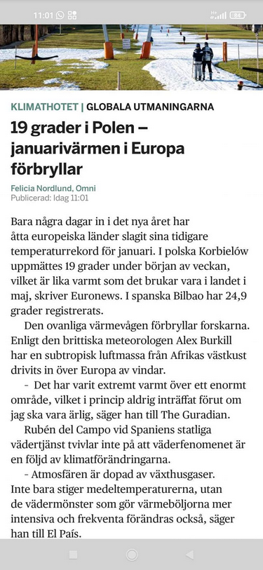 Forskarförbryllande Januarivärme