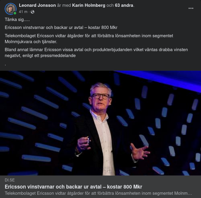 Vinstvarnande & Avtalsbackande Ericsson
