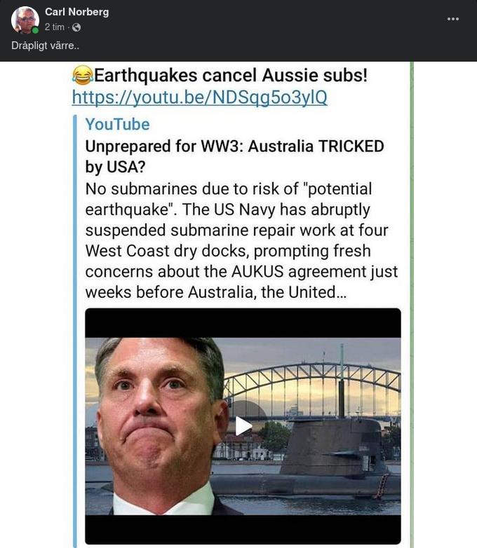 Jordbävningar & Australienska U-Båtar