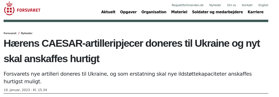 Danska Artilleripjäser Till Ukraina