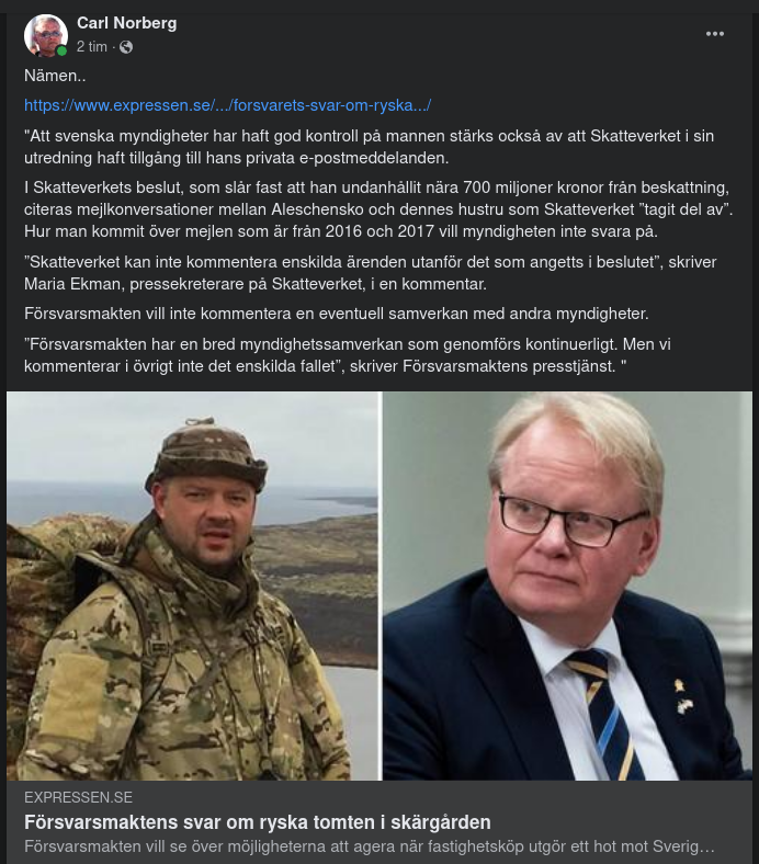 Försvarsmakten Om Ryska Tomten
