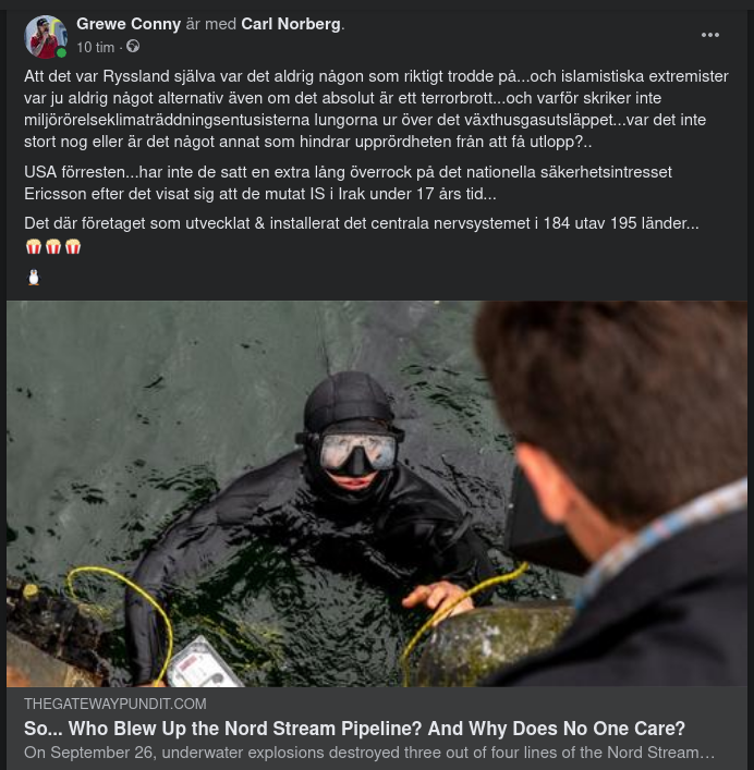 Ointressant Nord Stream 2 Sabotage