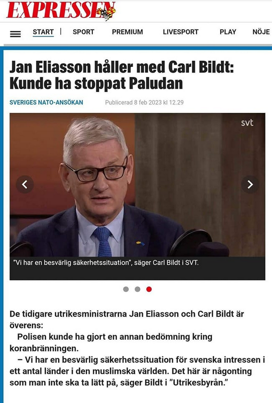 Eliasson & Bildt Överens Om Paludan