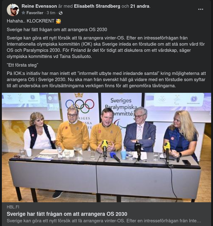 OS-Arrangörstillfrågat Sverige