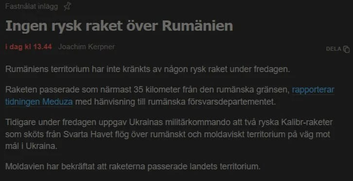 Ingen Raket Över Rumänien