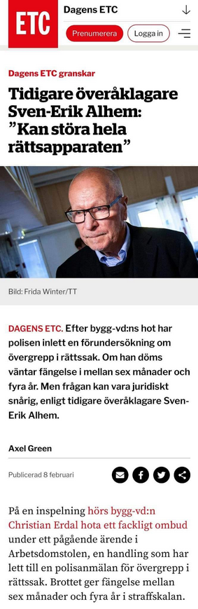 Svin-Erik Om Möjligt Rättsapparatsstörande Dom