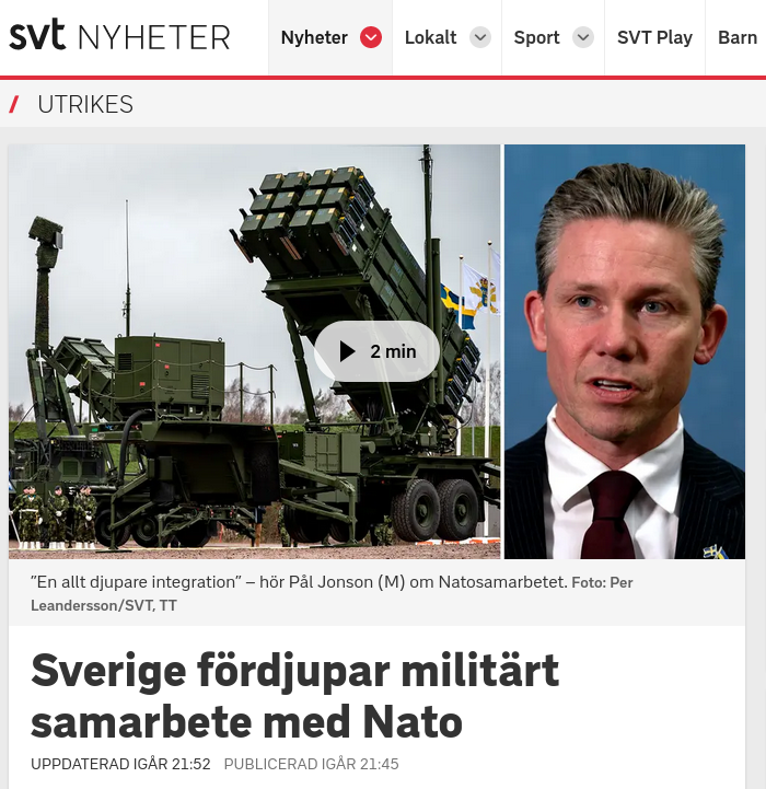 Nato-Fördjupat Samarbete För Sverige