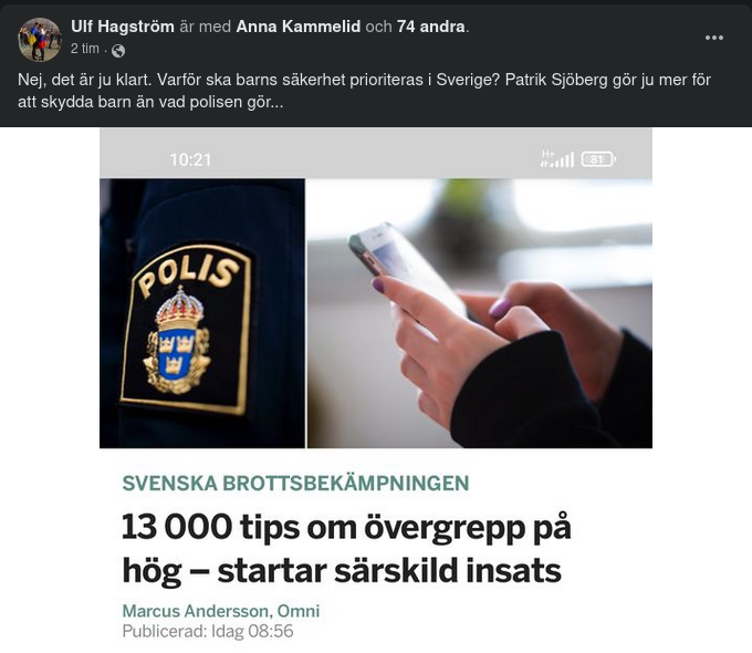 13000 Övergreppstips Föranleder Särskild Insats