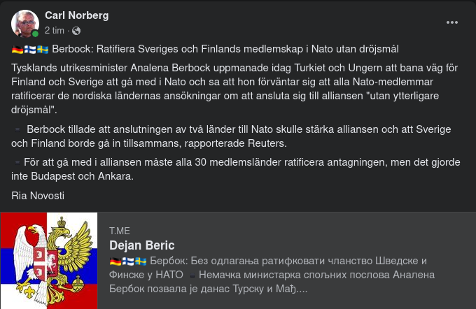 Tyskland Uppmanar Till Svensk-Finsk Ratificering