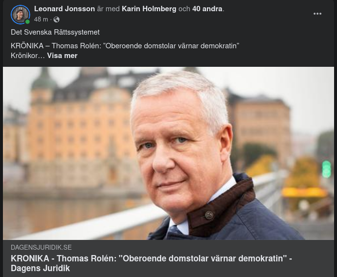 Rättssystemssyfteoförstående Thomas Rolén?..