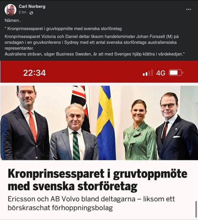 Kungligt Vid Gruvkonferens I Sydney