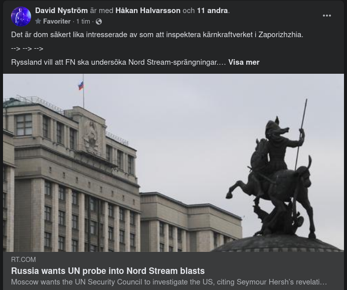 Ryssland Ber FN Undersöka Nord Stream Sprängningar