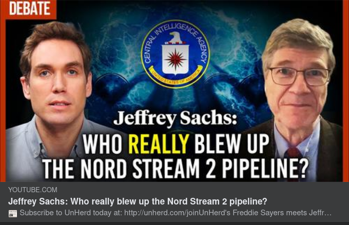 Jeffrey Sachs Om Nord Stream Sprängning