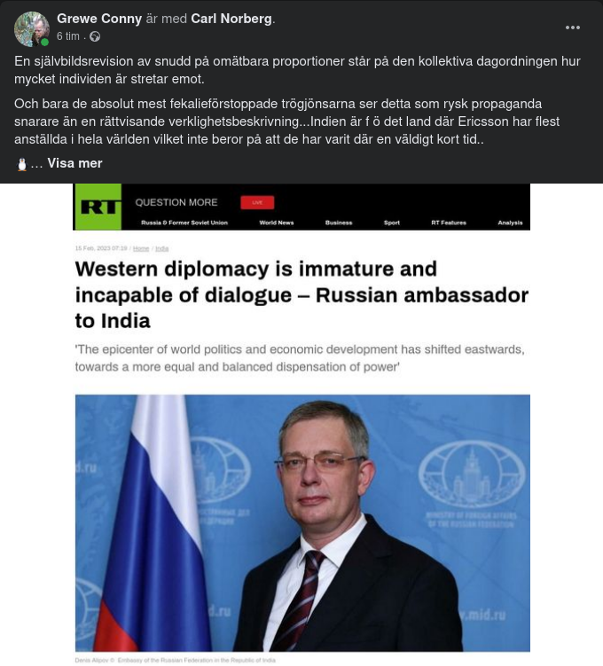 Rysslands Indienambassadör Intervjuad