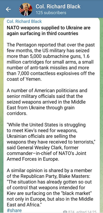 Ukrainska Natovapen På Drift