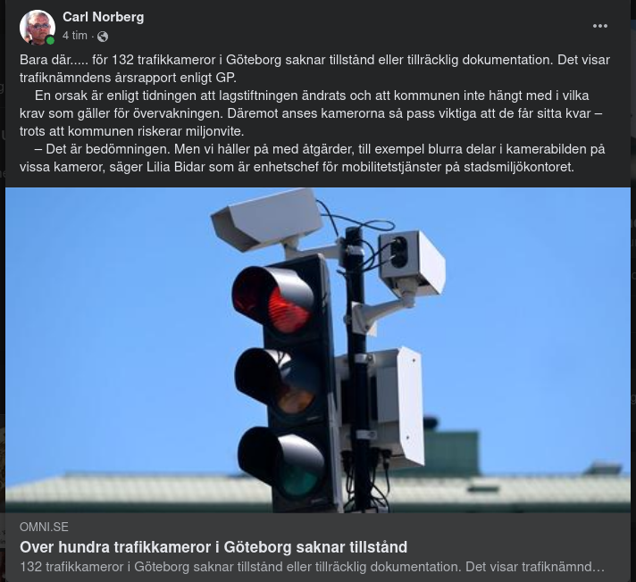 Trafikkameror Utan Tillstånd