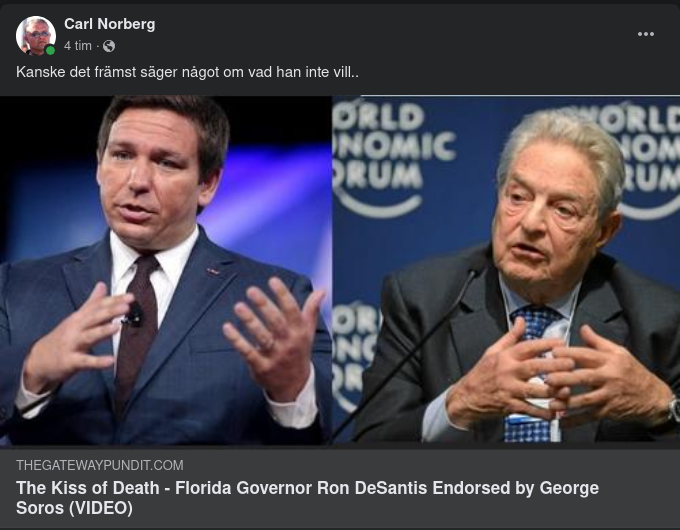 Soros Ställer Sig Bakom DeSantis