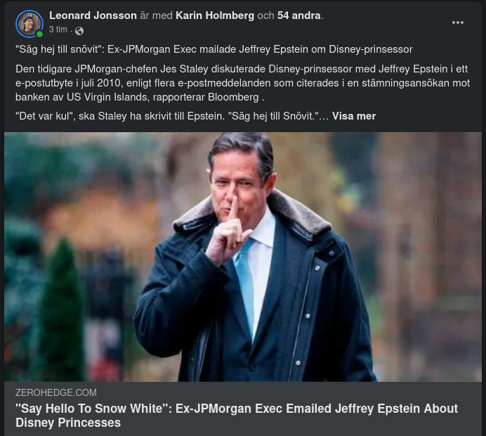 JPMorgan-Chef, Disneykaraktärer & Epstein