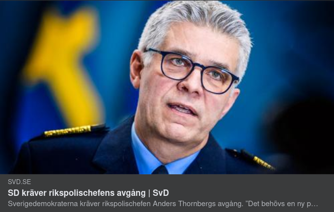 Rikspolischefsavgångskrävande SD