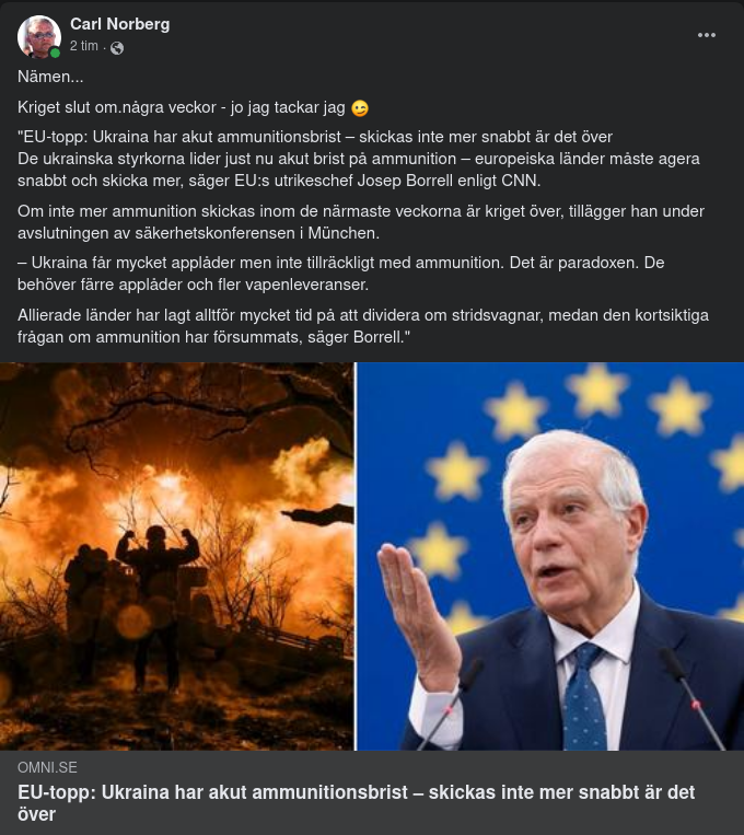 Akut Ukrainsk Ammunitionsbrist