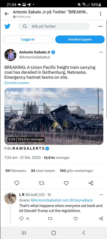 Godstågsolycka I Göteborg, Nebraska