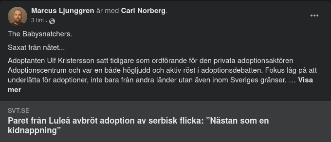 Barnhandlare Kristersson Tiger Som En Svensk