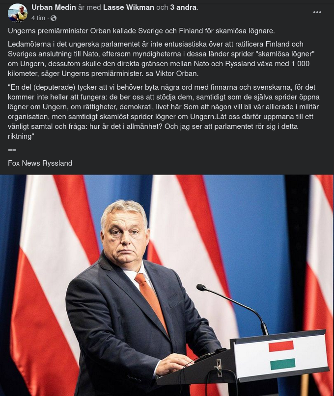 Ungern Säger Sverige & Finland Är Skamlösa Lögnare