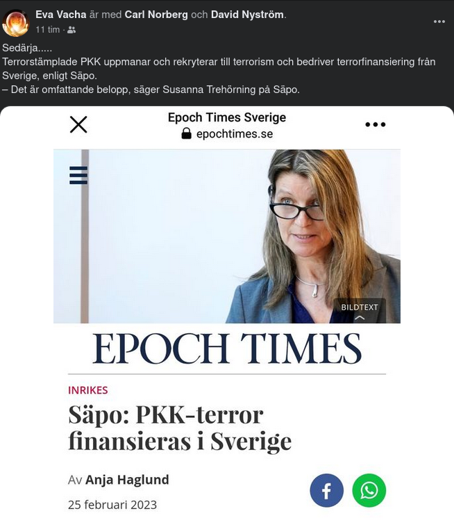 Säpo: Svenskfinansierad PKK-Terror