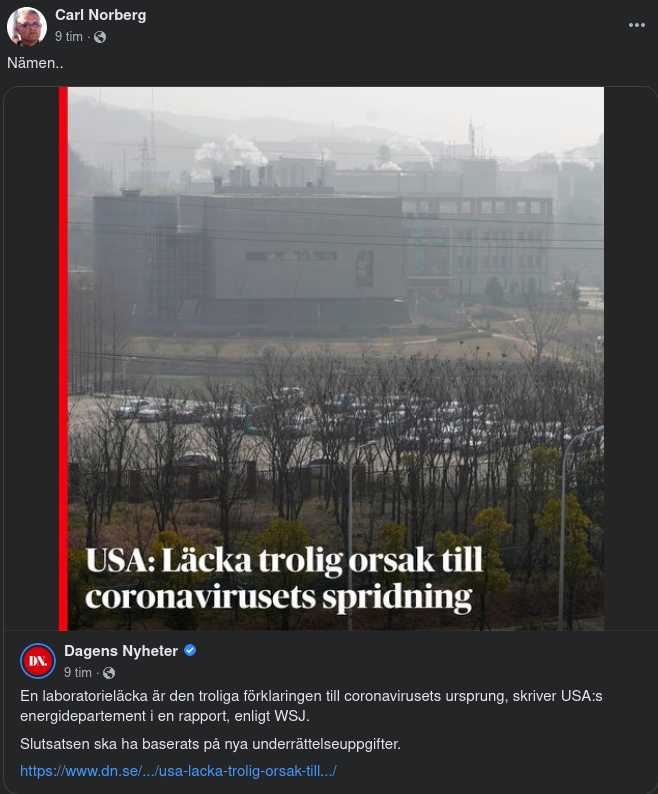 Labbläcka Trolig Orsak Till Covidiotispridning