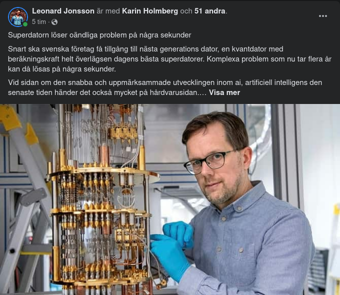 Från Superdatorer Till Kvantdatorer För Svenska Företag