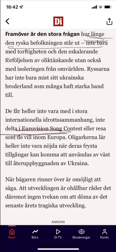 Rysk Ohållbarhet I DI