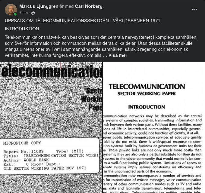 Världsbanken & Telekommunikationssektorn Anno 1971