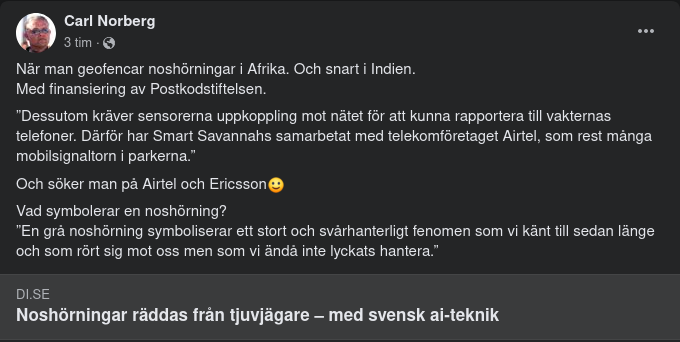 Geofencade Noshörningar