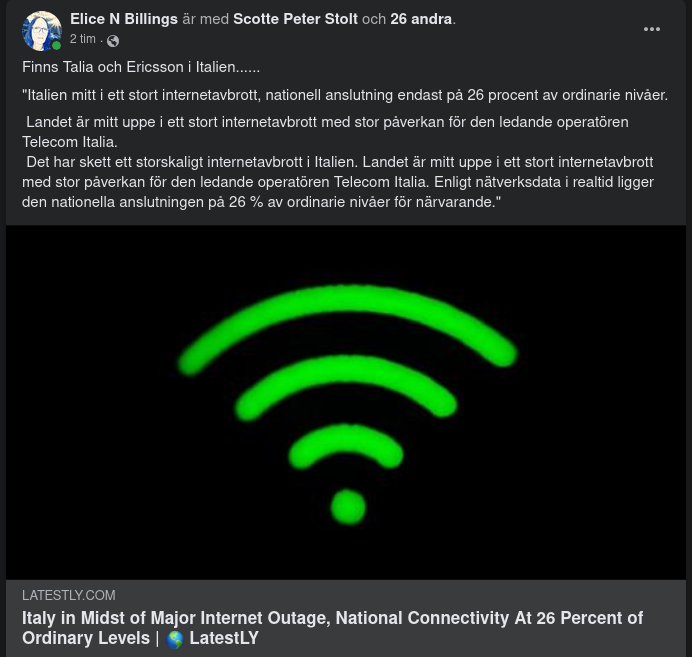 Internetproblem I Italien