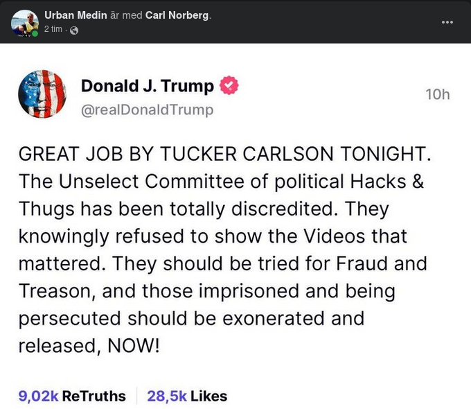 Trump Om Tucker & Januari 6