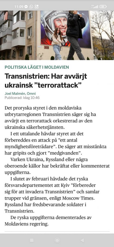 Transnistrien Hävdar Avvärjd Ukrainsk Terrorattack