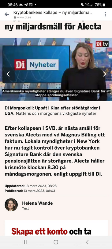 Alecta & Signature Bank