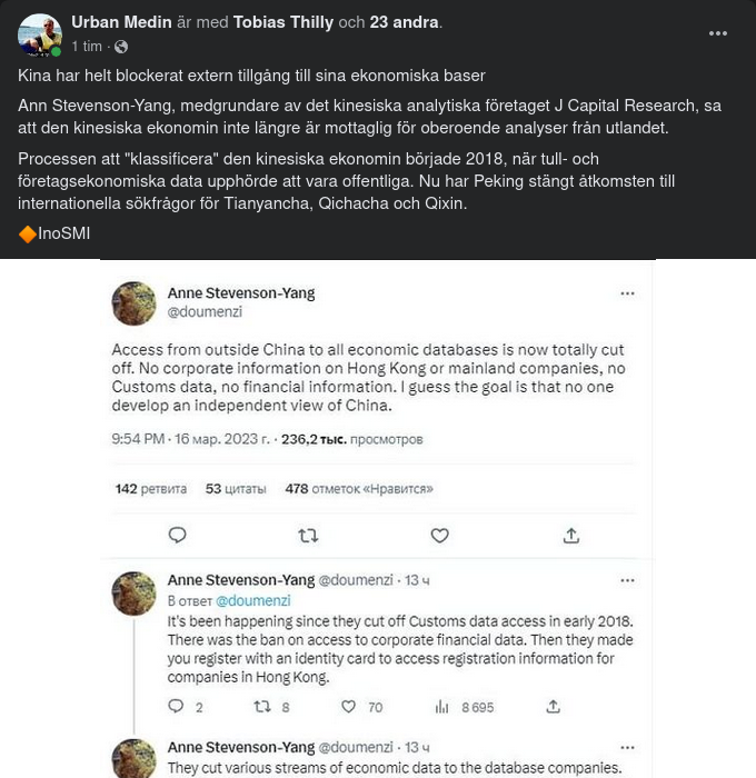 Kina Blockerar Extern Ekonomikoll