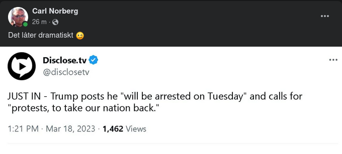 Dramatiskt Arresteringshävdande Trump