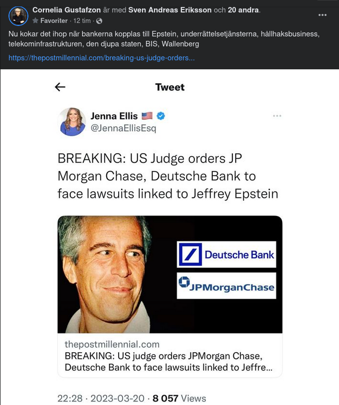 Epstein, IP Morgan & Deutsche Bank