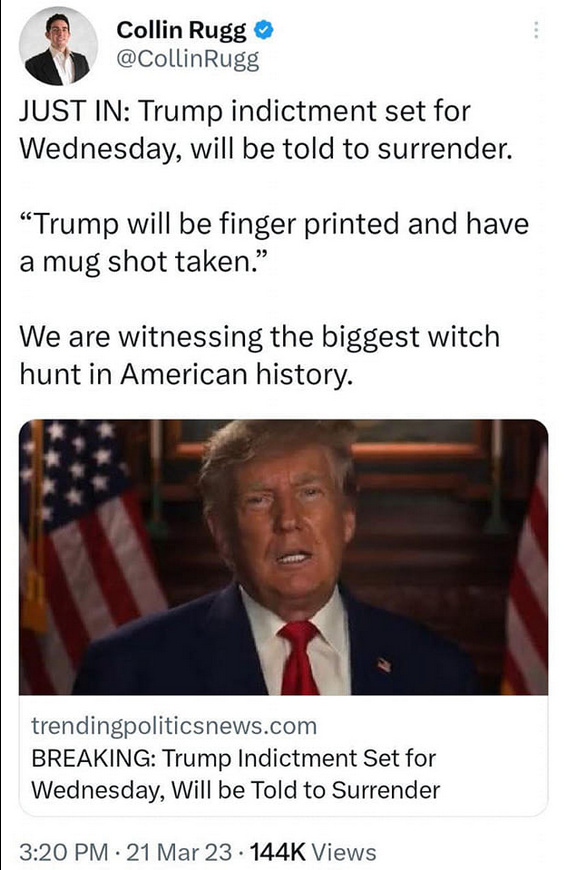 Åtal Mot Trump På Onsdag?