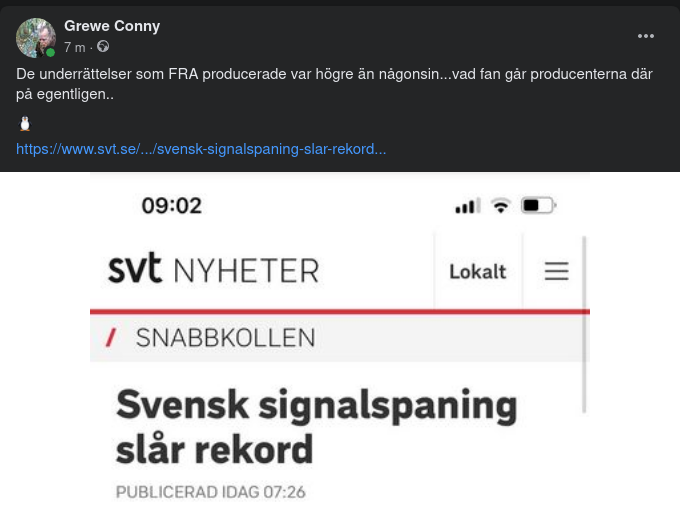 Höga Underrättelser Ger Svenskt Signalspaningsrekord