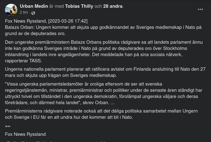 Ungern & Svenskt Natomedlemskap