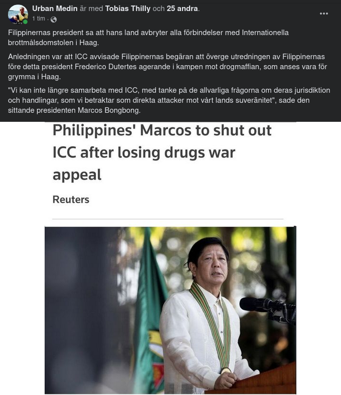 Filippinerna Bryter Med ICC